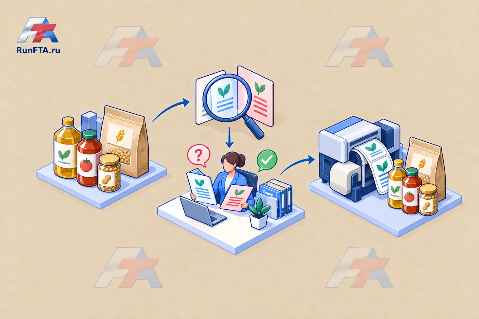 The label layout for agro-products undergoes verification by the translator and importer before printing.